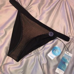 NWT black/nude bikini bottom- run surf sun